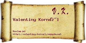 Valentiny Kornél névjegykártya