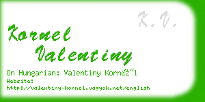 kornel valentiny business card